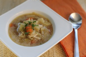 Coconut Chicken Soup with Cabbage and Carrots