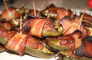 Bacon-Wrapped Jalapenos Stuffed with Chorizo