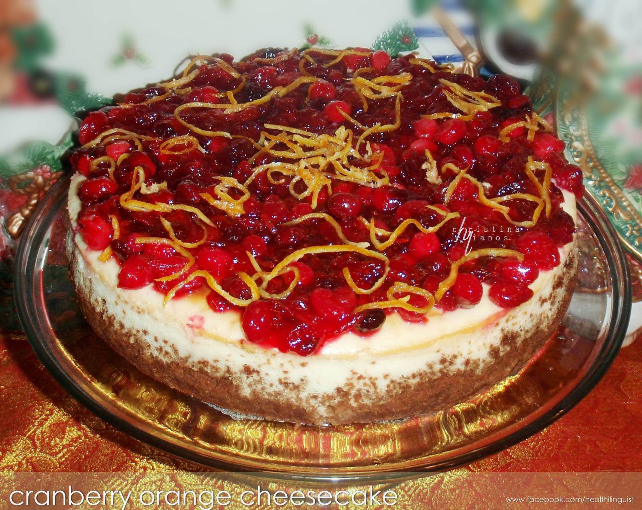 Cranberry Orange Cheesecake (Gluten Free, Grain Free)