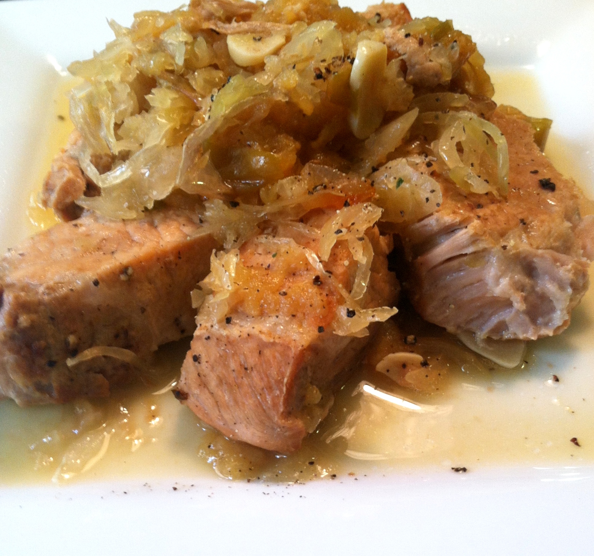 Savory Sauerkraut & Apple Slow Roasted Ribs