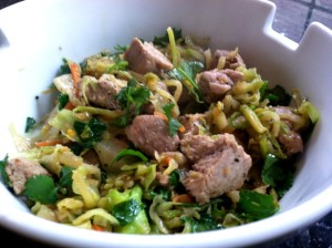Pork, Cabbage, and Broccoli Slaw Stir Fry