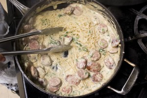 paleo cajun kielbasa alfredo