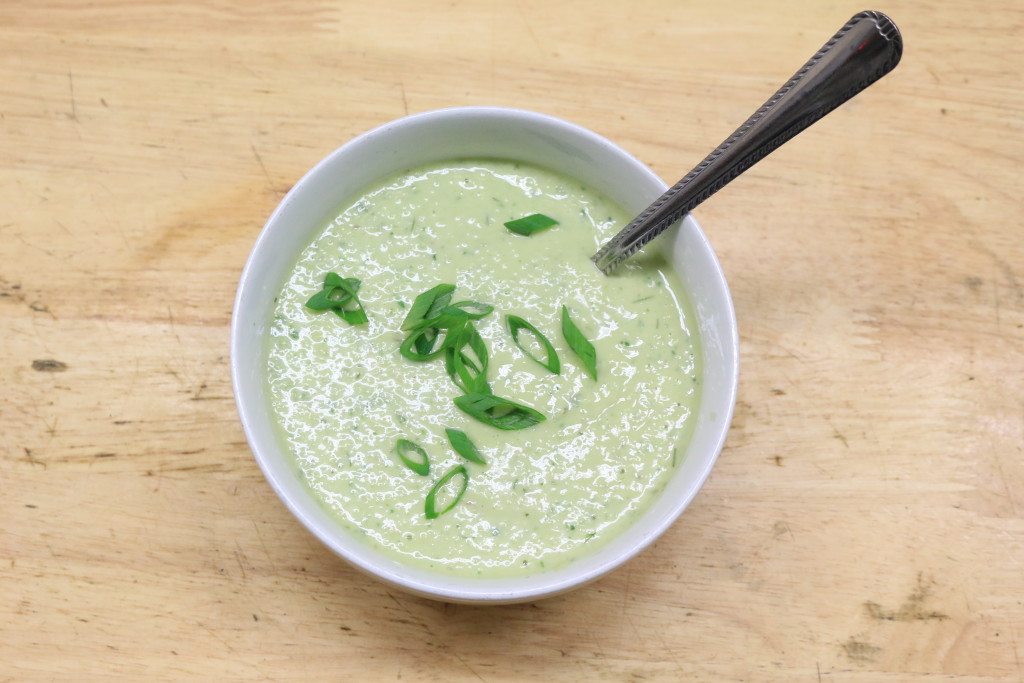 Cucumber avocado gazpacho
