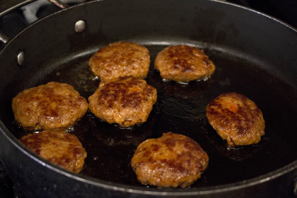 fried chorizo burger