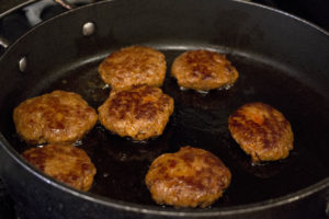 fried chorizo burger