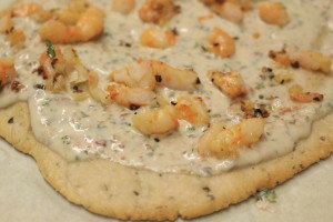 shrimp alfredo pizza