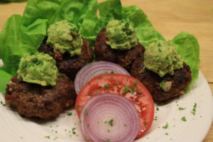 chorizo burger with guacamole