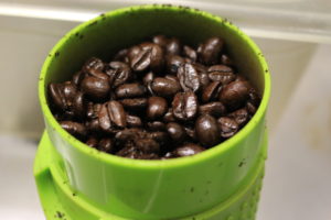 grinding coffee beans