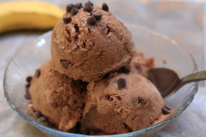 bowl of chocolate paleo ice cream