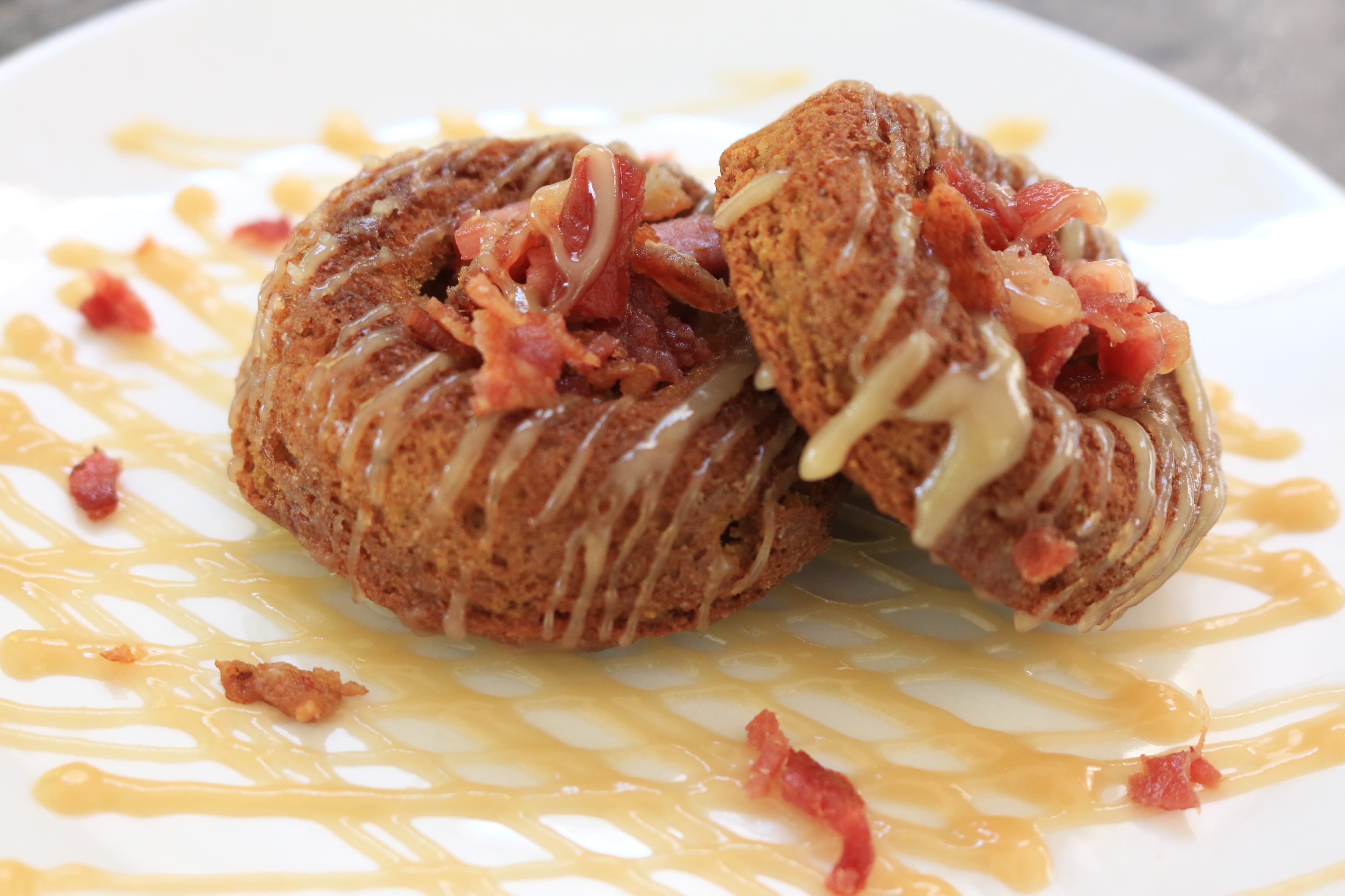 Paleo Bacon Doughnuts with Maple Glaze