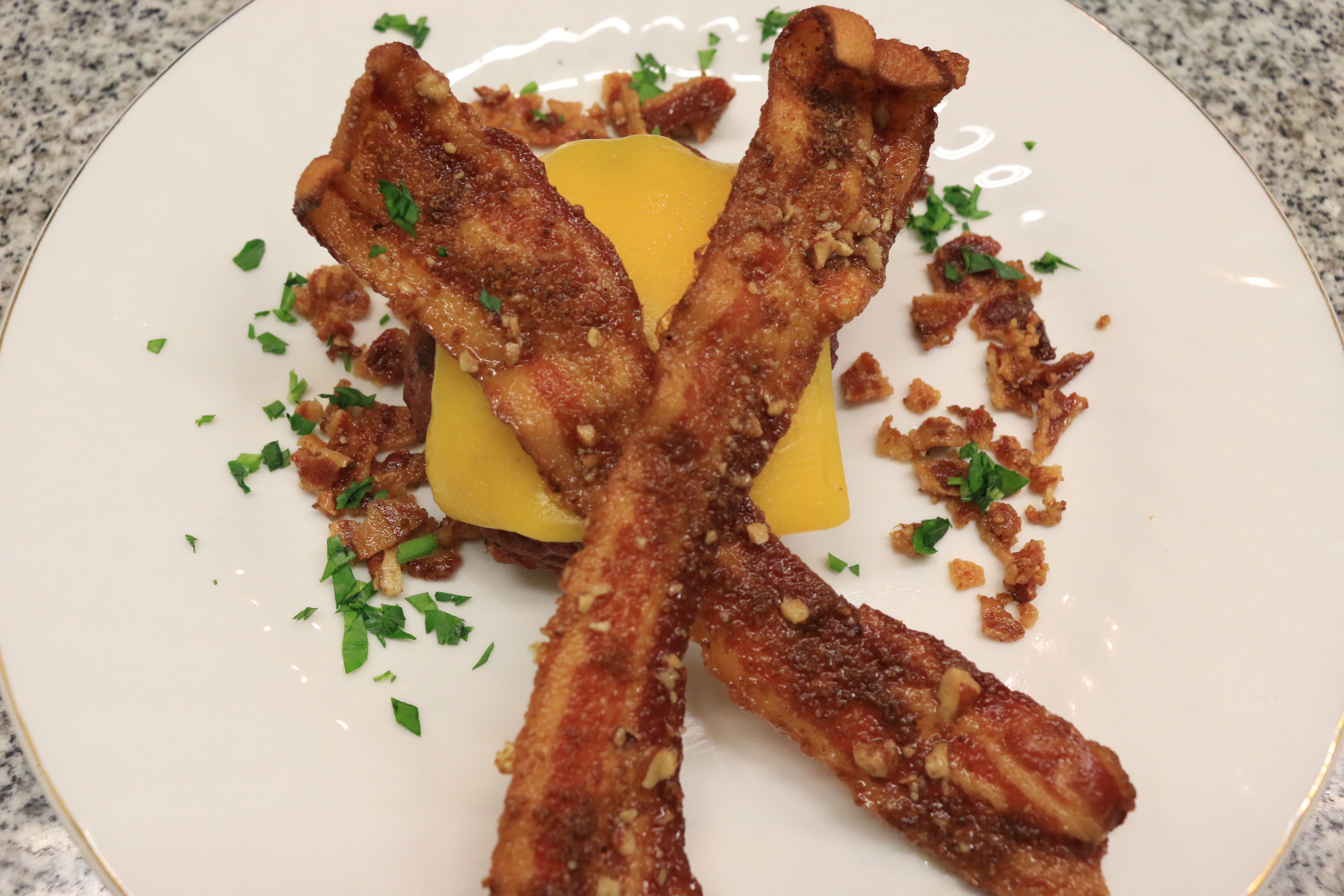 Paleo Praline Bacon Cheeseburger