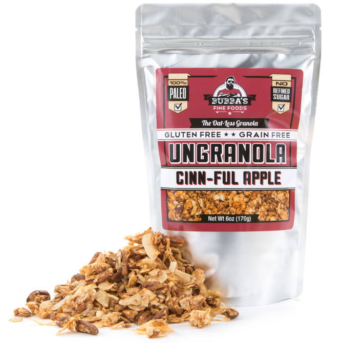 Paleo cinnamon ungranola cereal from Bubba's Fine Foods