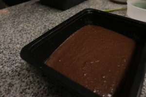 A dedcadent pan of paleo mint mocha brownie
