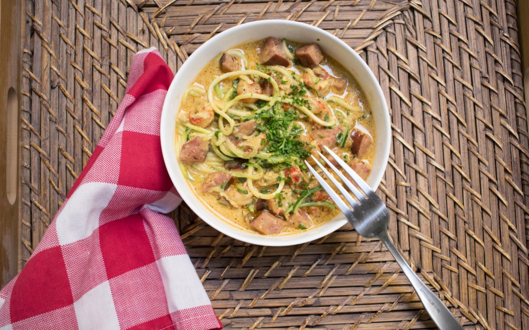Cajun Style Crawfish & Kielbasa Zoodles